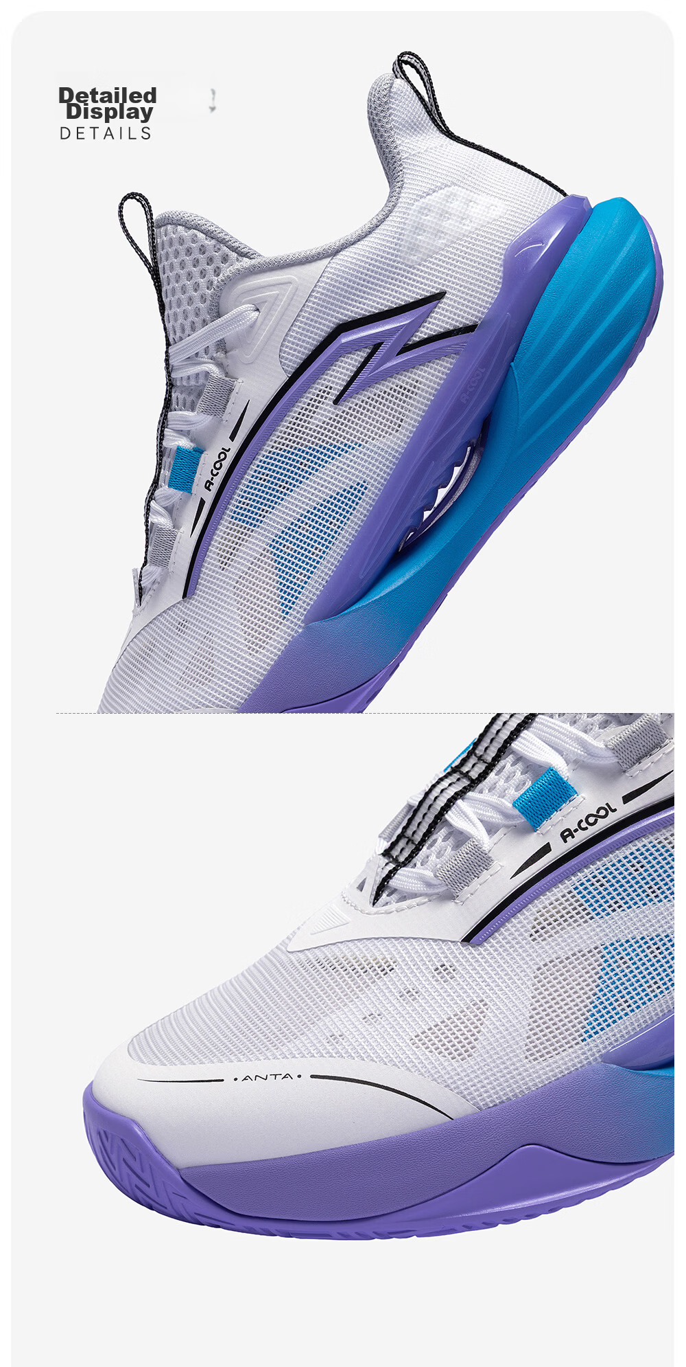 Anta Kids Boys Sports Shoes Big Kids 2026 Summer Mesh Breathable Performance Wind Tunnel Basketball Shoes A12621105 18